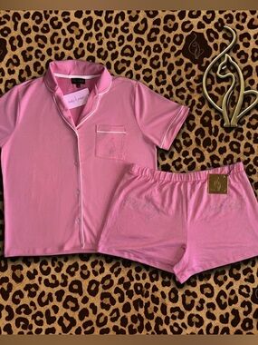 Baby Phat Pink Rhinestone Logo PJ Set